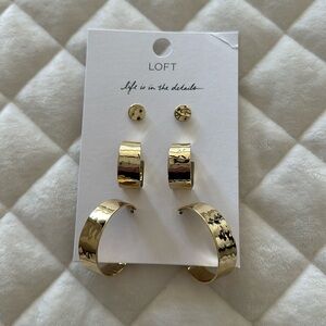 Loft hoop earring set, brand new never worn